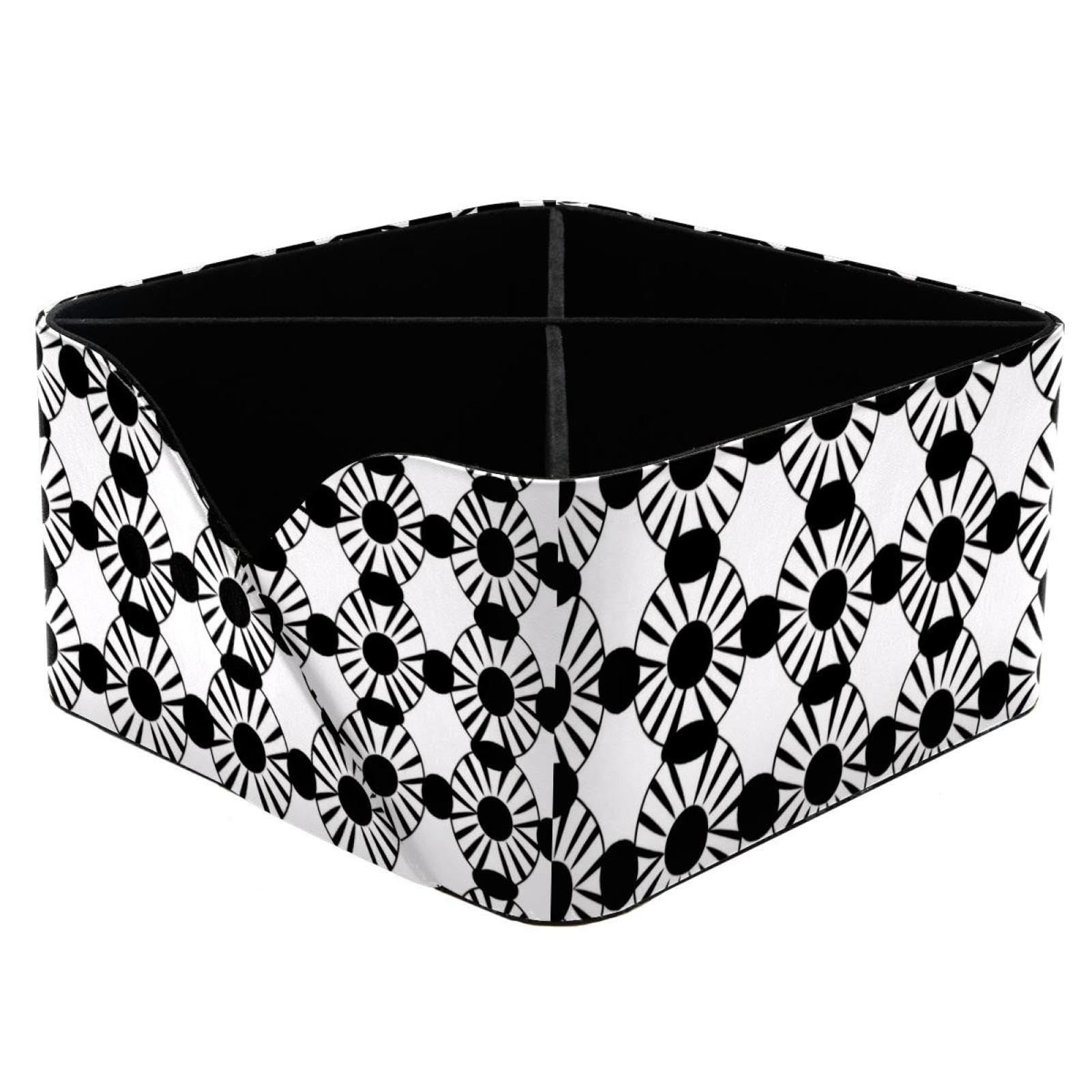Porte-stylo rectangulaire au motif géométrique noir design pour fournitures