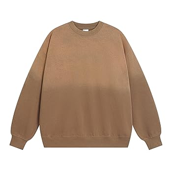 Lytiarul Mens Acid Wash Gradient Crewneck Sweatshirt Long