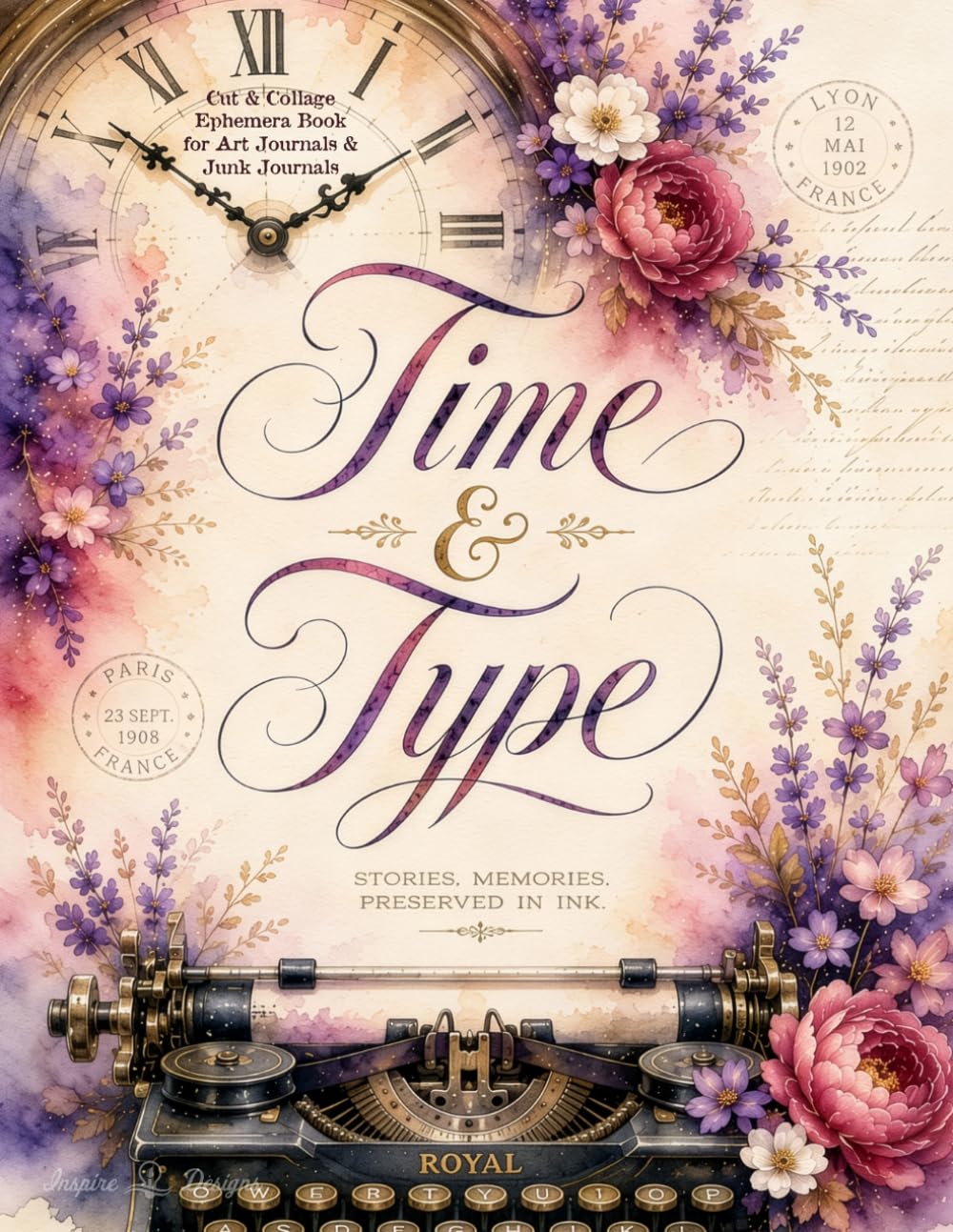 Livre d'éphémères pour scrapbooking et collage artistique Time & Type