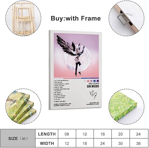 Miniatura 2 de Gaoku Póster Kali Uchis de Sin Miedo con portada del álbum, póster decorativo de lienzo para pared, para sala de estar, dormitorio, 08 x 12 pulgadas