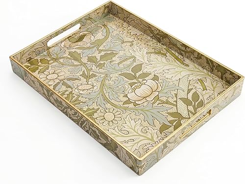 Miniatura 11 de Bandejas de mesa de café para sala de estar, bandeja de servir con asas, bandeja grande moderna para mesa de café otomana Green Valley