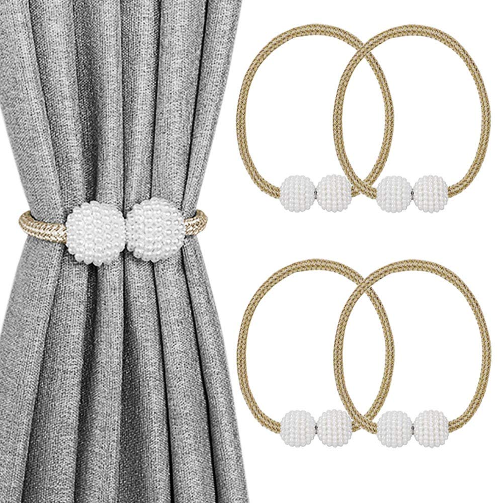 Oudini E Curtain Tiebacks, Curtain Ti Backs Rop Curtain Holder Buckles Curtain Holdbacks For Hom, Living Room, Wedding, Farmhouse/E/4 Pack
