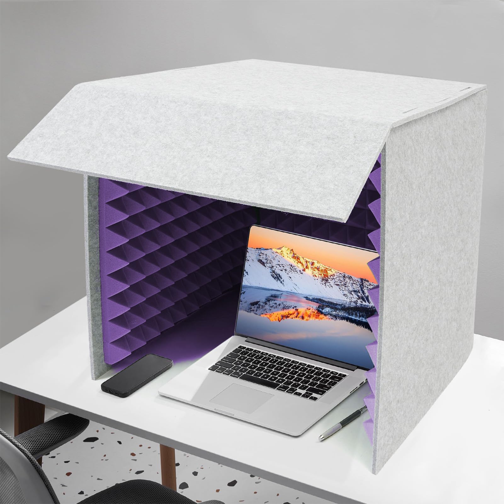 Cabina de aislamiento de sonido, cápsula insonorizada de mesa con escudo de reducción de ruido acústico para grabación