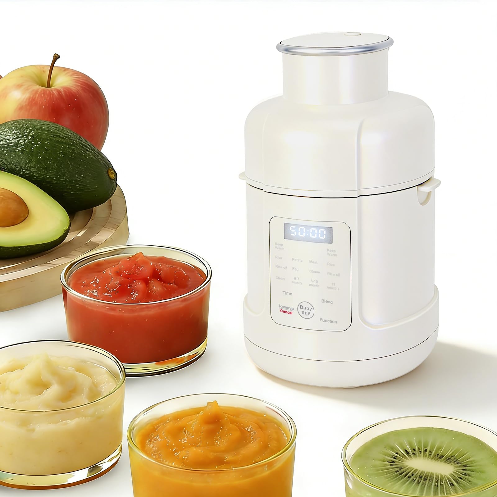 Preparador de alimentos para bebés, para hacer papillas de bebé, cocina y picar automáticamente, para alimentos saludables y caseros para bebés, sin BPA