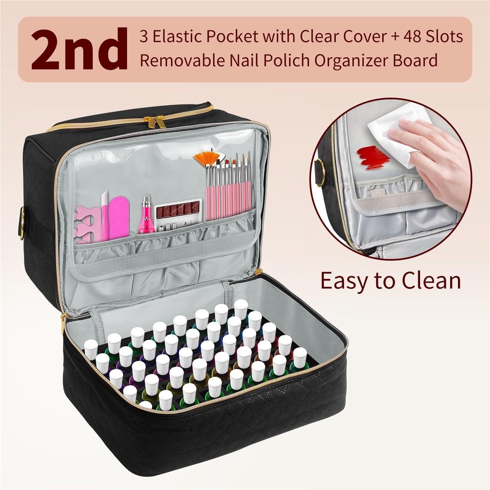 Lakiery Paznokci Dwuwarstwowy Organizer Do Przechowywania Lakierów Paznokci Z Przegródkami Manicure Organizer Zaopatrzenie