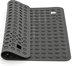 Tatkraft Detail - Tapis de Douche Antidérapant - 60x60cm - Tapis de Bain Carré avec 134 Ventouses - Antifongique et Antibactérien - Sécurité pour Enfants ou Seniors - Fabriqué en Italie - Noir