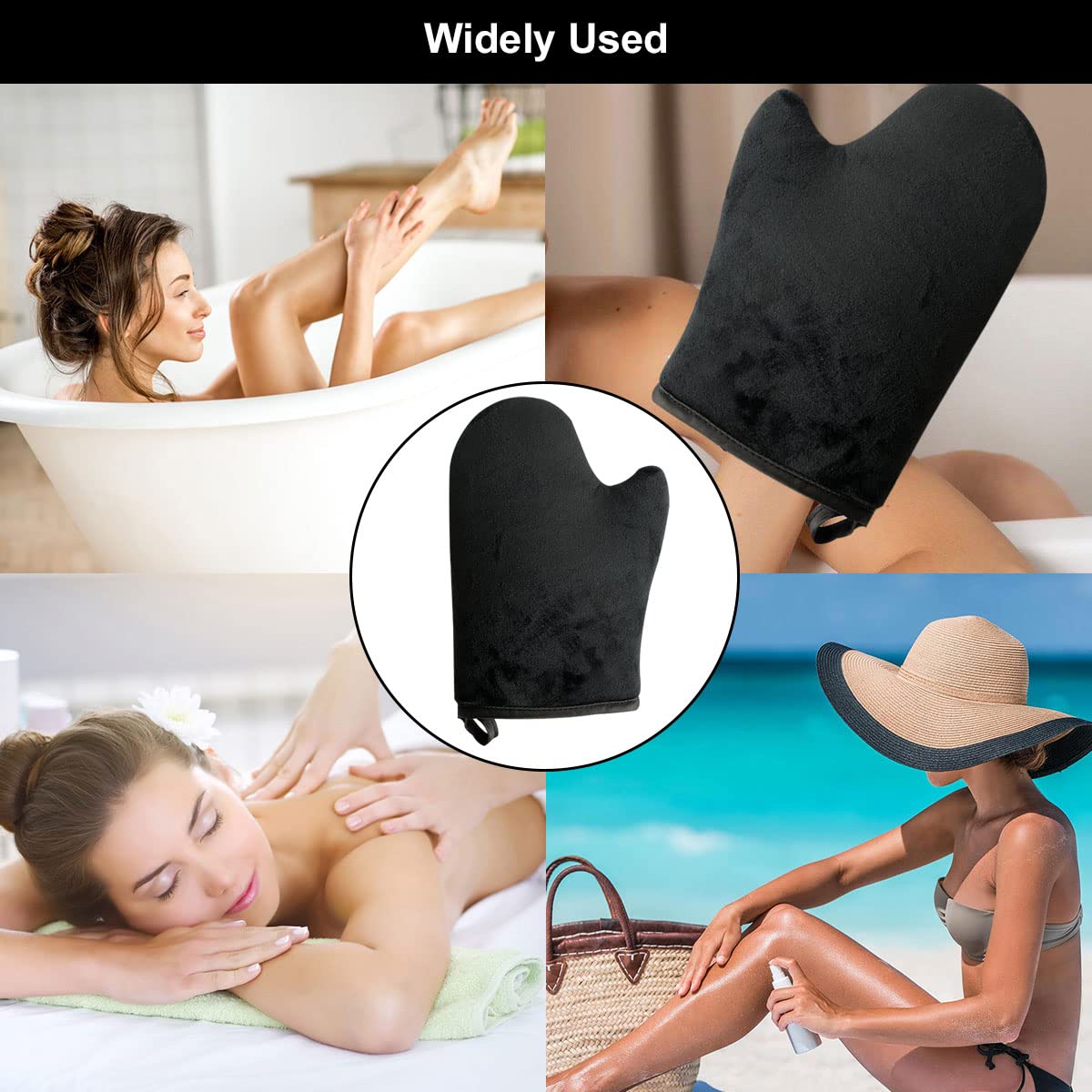 Selbstbräuner Handschuhe,Bräunungshandschuh für Selbstbräuner,Wasserfester Handschuh,Selbstbräuner Handschuh für Bräunungscreme und Peeling,Selbstbräuner Mitt Applikator für Gesicht und Körper,Schwarz Kosmetik