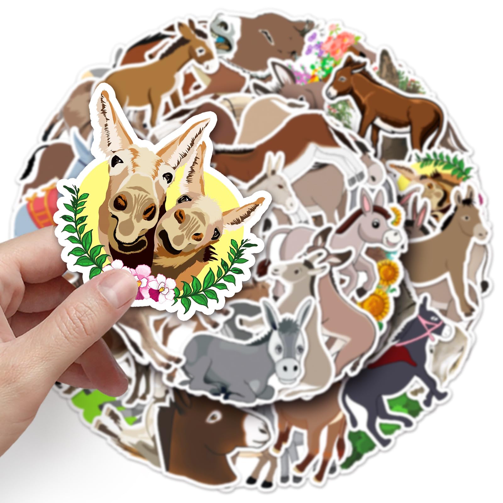 Donkey Stickers for Laptop (50 PCS),Gift for Children Teens Adults Girl Boys,Waterproof Stickers for Water Bottle,Donkey Vinyl Stickers for Scrapbook,Skateboard,Bike,Phone,Dairy - Image 2