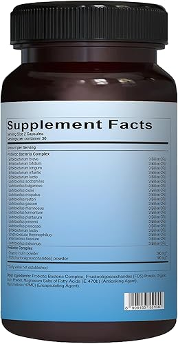 Miniatura 5 de Pure Nutrition Good Gut - Probióticos para hombre, 60 mil millones de UFC, 20 cepas, 60 cápsulas, probióticos para hombres con mezcla de prebióticos
