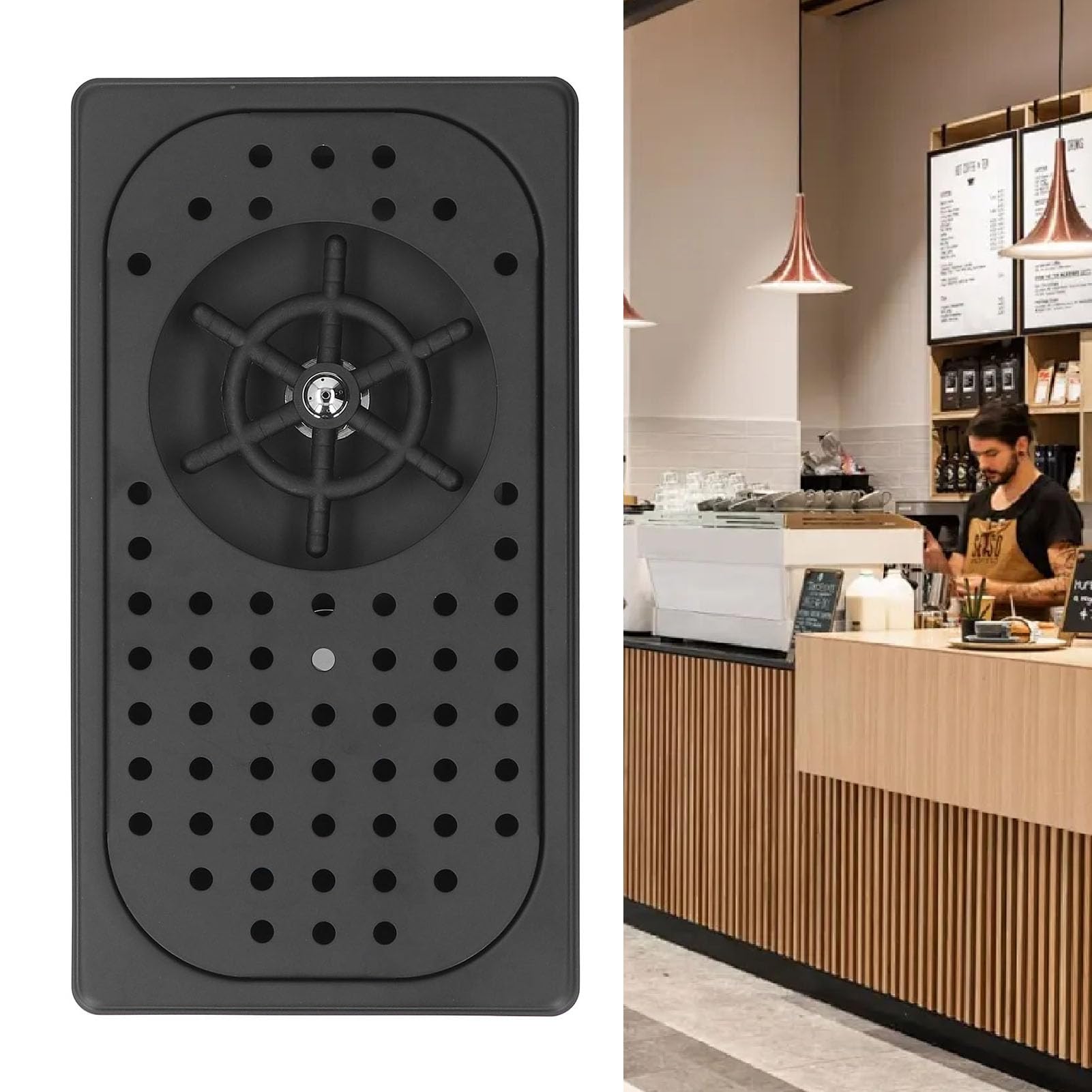 Lavabicchieri Automatico con Sciacquatrice per Bicchieri in Acciaio Inossidabile Ad Alta Pressione - Pulizia Efficiente per Bicchieri e Tazze da caffè - Lunga Durata