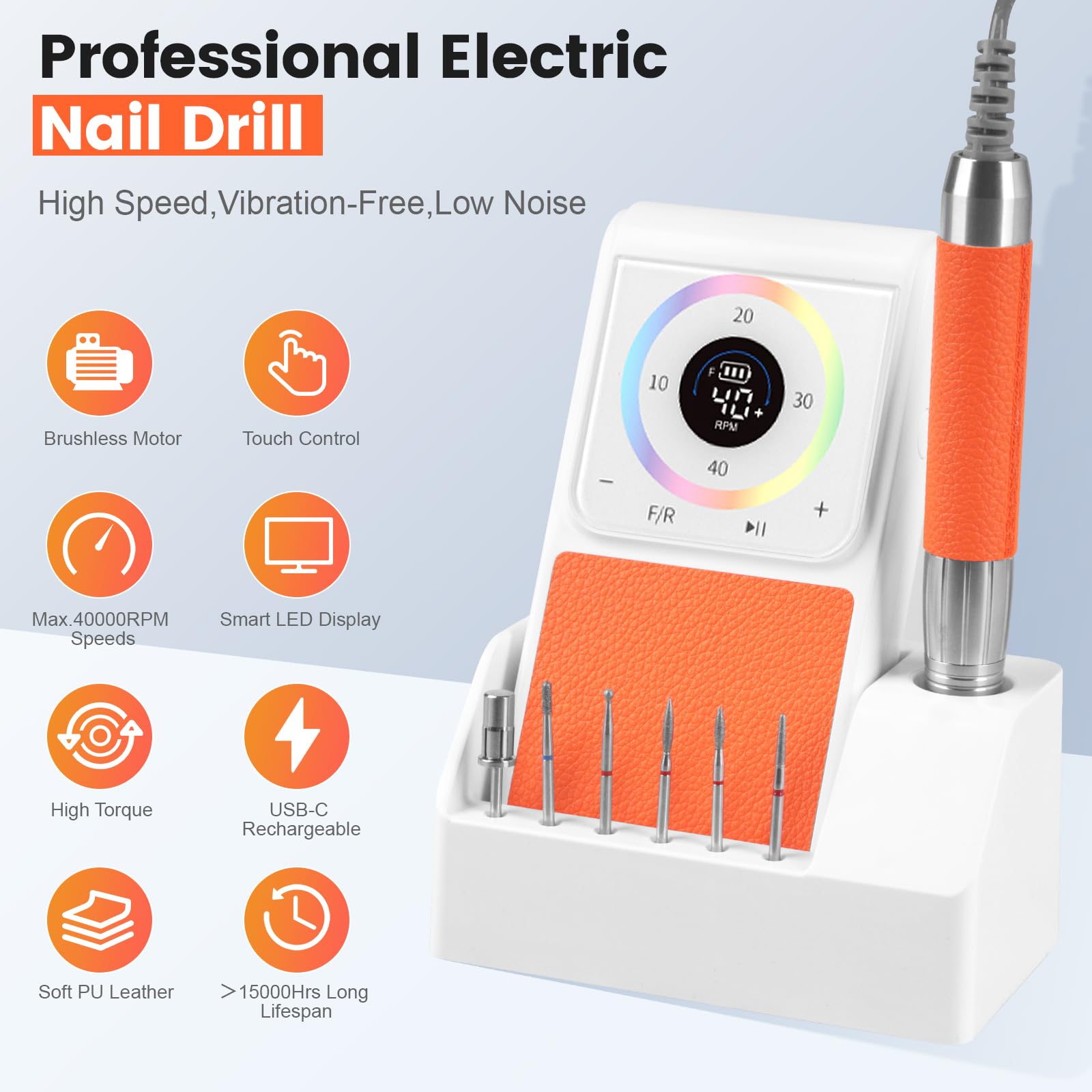 Amazon.com: Professional Nail Drill, 40,000RPM Electric Brushless