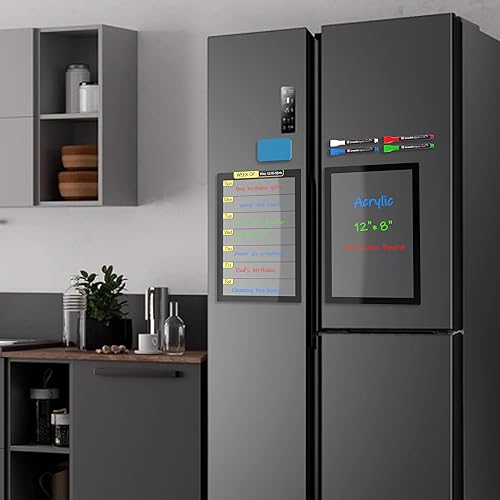 Miniatura 7 de Hemsyc Pizarra blanca de borrado en seco de 16 x 12 pulgadas para colgar en la pared con 1 estante acrílico, 1 borrador, 3 marcadores, 1 trapo, 4