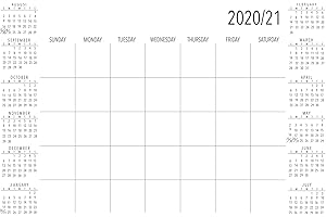 WallPops WPE3688 White Academic 2020-2021 Decal Dry Erase Calendar