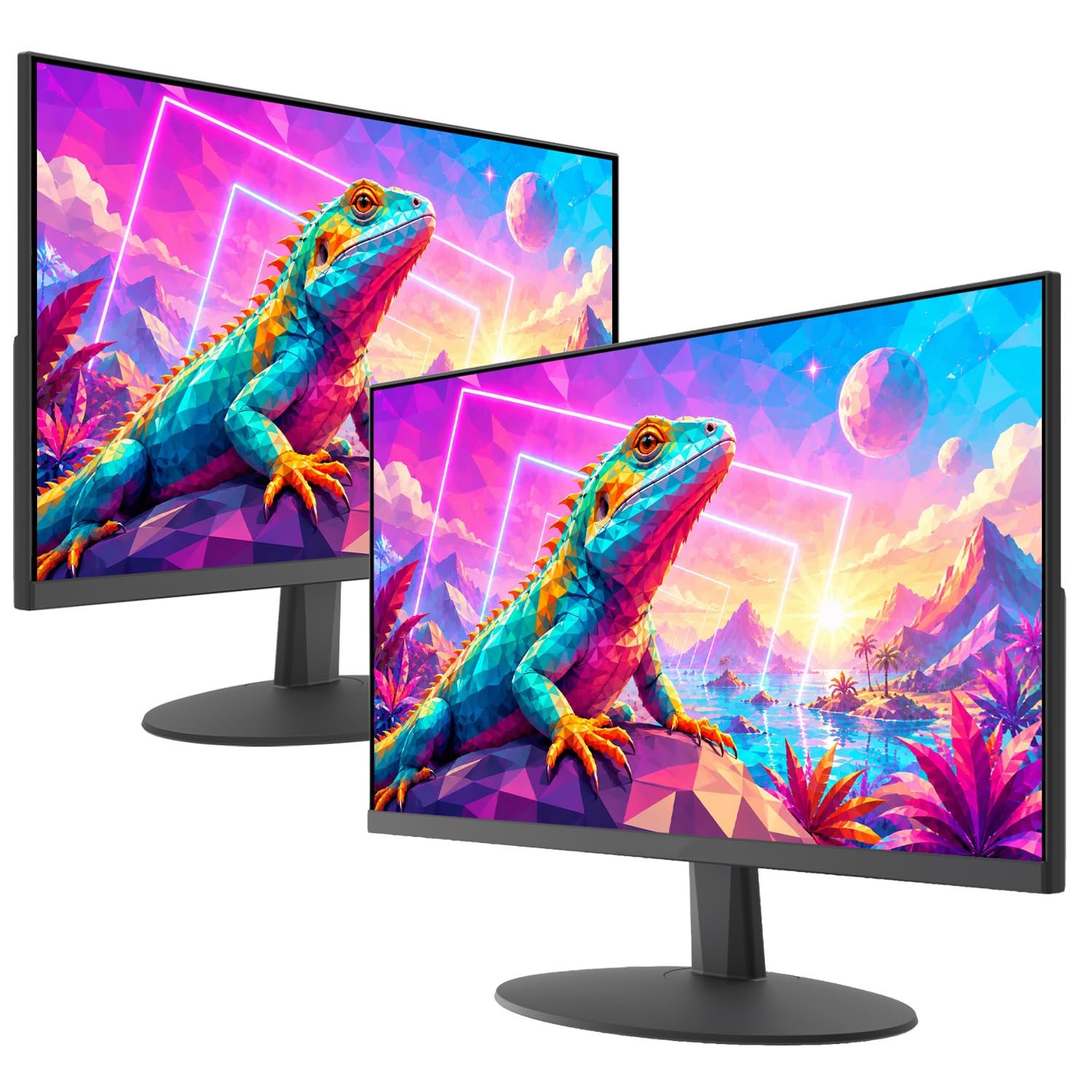 New! 2X Pack 22-inch 1080p Gaming Monitor up to 144Hz DisplayPort HDMI x2 Build-in Speakers, Machine Black 2027 (FW144G Series)