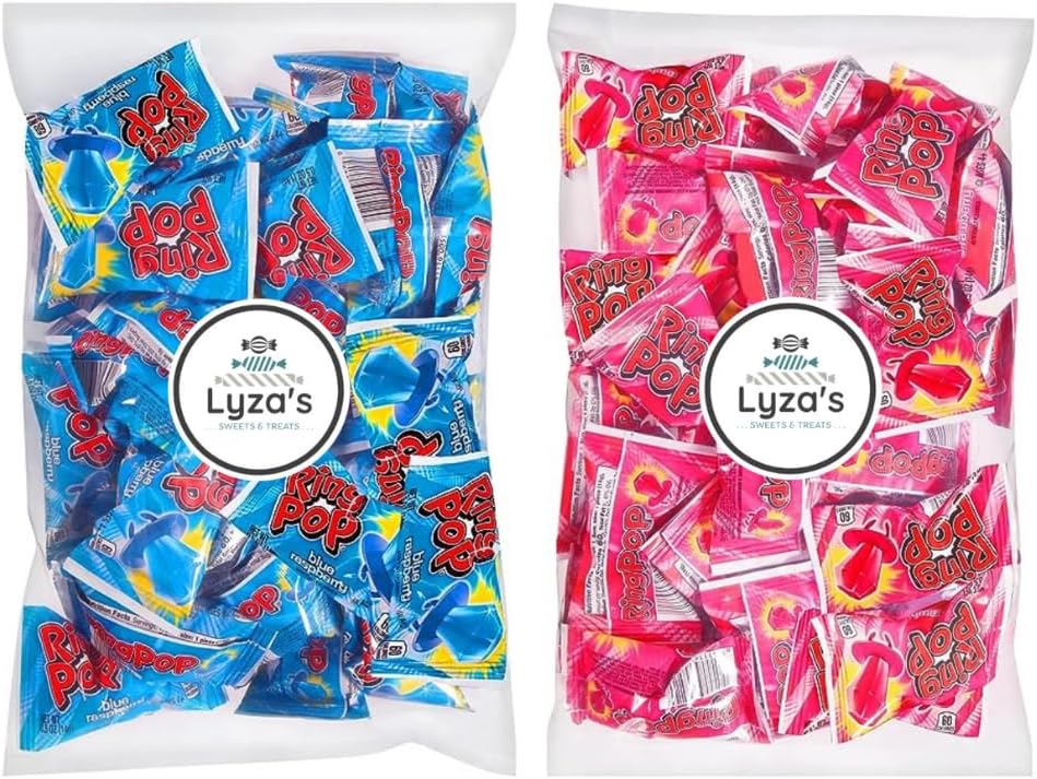 Gender Reveal Party Favors - Ring Pop Colorfest, BLUE PINK (10 ct. each) Pack of 2