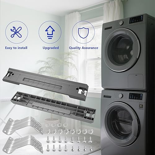 Miniatura 4 de Kit de apilamiento de secadora SKK-7A SKK8K mejorado  Reemplazo para lavadoras y secadoras Samsung de carga frontal de 27 pulgadas  El kit de