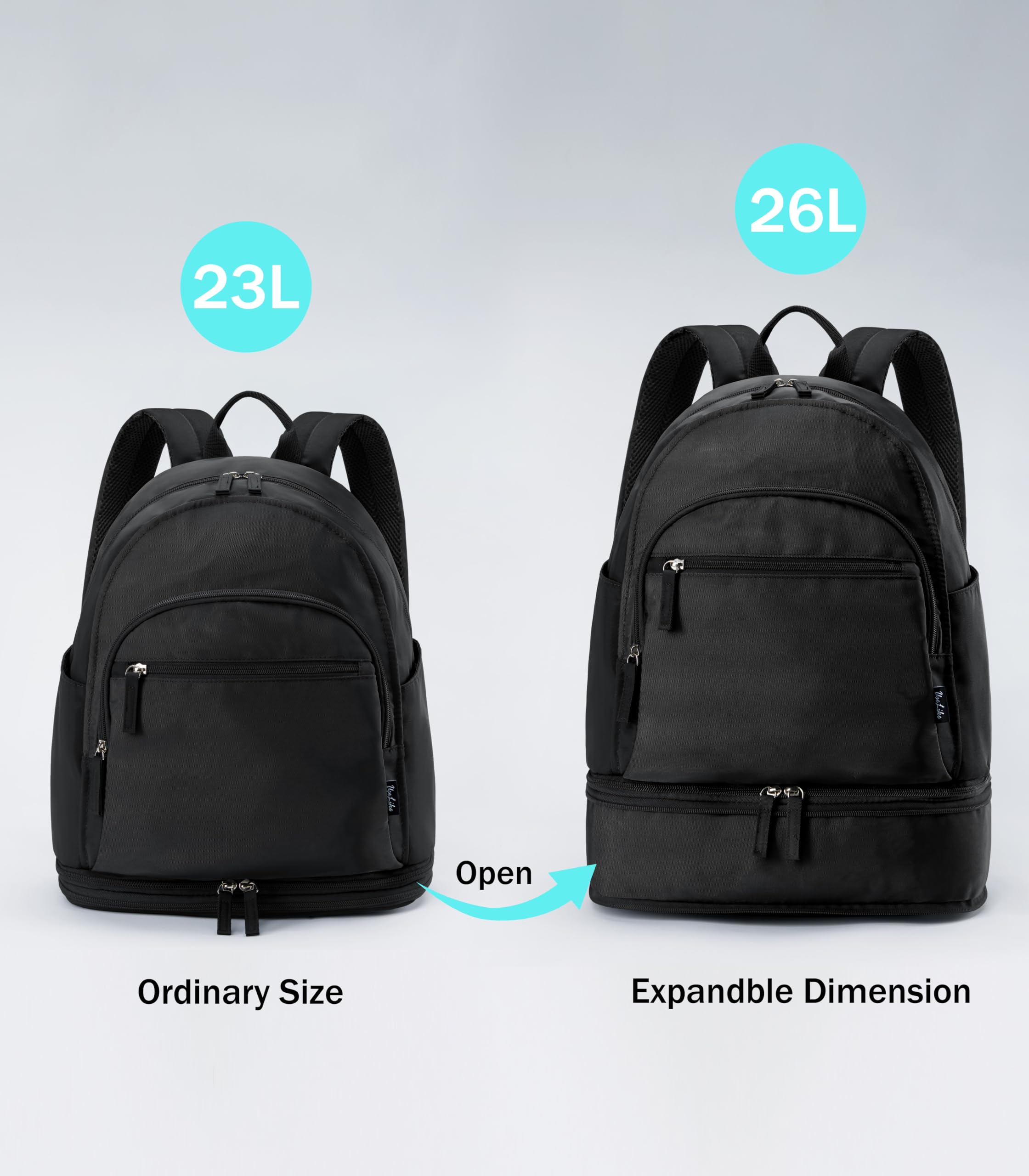 Uselike Turnrucksack für Damen und Herren, leichter Turnbeutel mit Schuhfach, wasserdichter Workout-Rucksack mit Nassfach