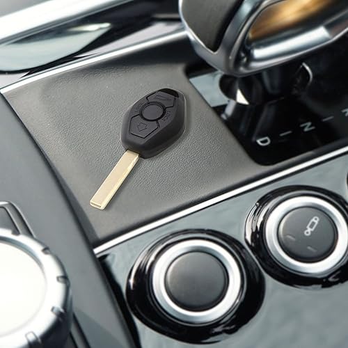Miniatura 5 de X AUTOHAUX 2 unids 3 botones sin cortar insertar llavero caso control remoto carcasa carcasa reemplazo para BMW 1 3 5 6 7 Series E38 E39 E46 E60 E61
