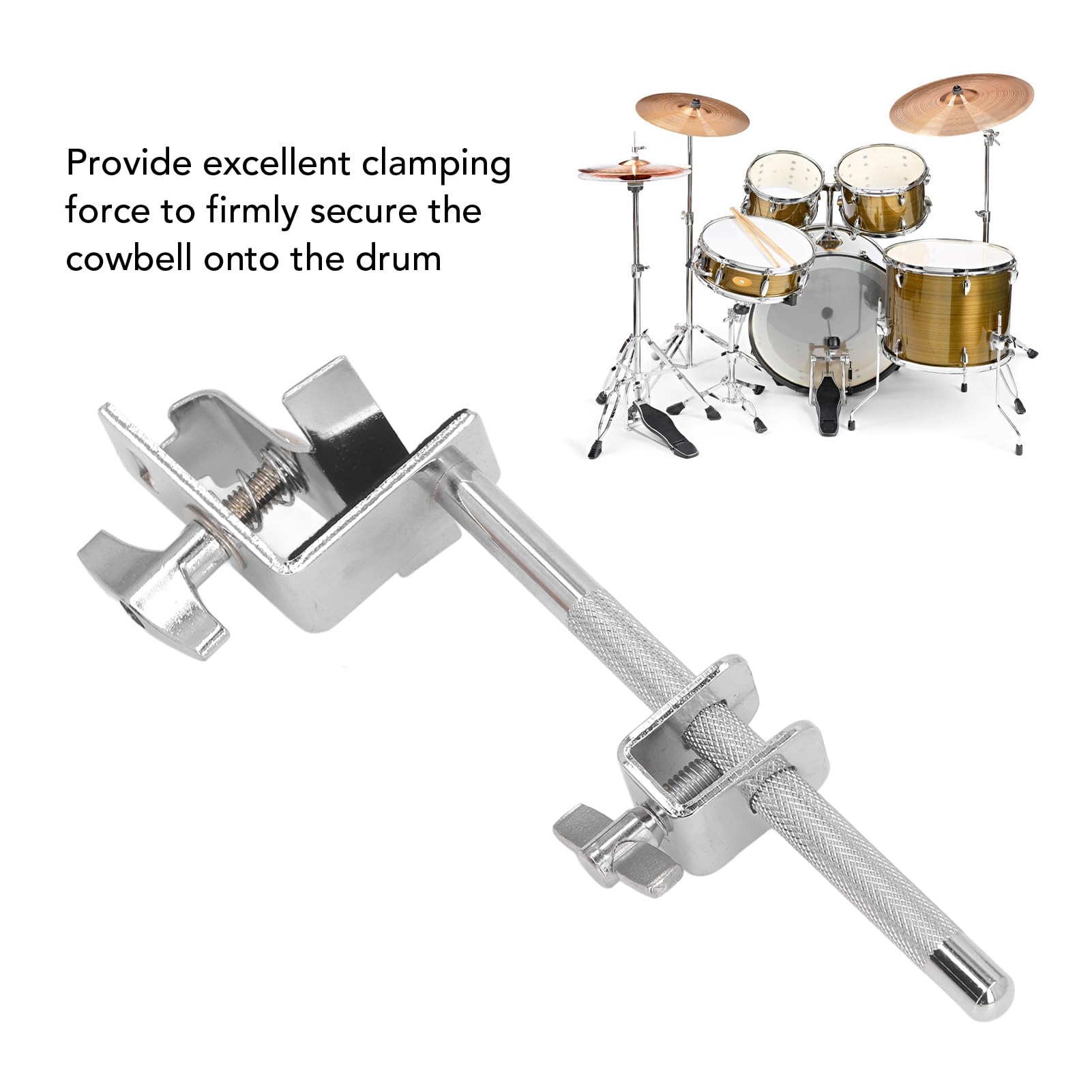 Cowbell Clamp Drum Cowbell Mount Bass Drum Drum Cowbell Holder Studdy Inoxydless Steel Easy Up Down Ajustement Percussion Percussion Percussion POUR AMATEUR AMATEUR DRUMMER