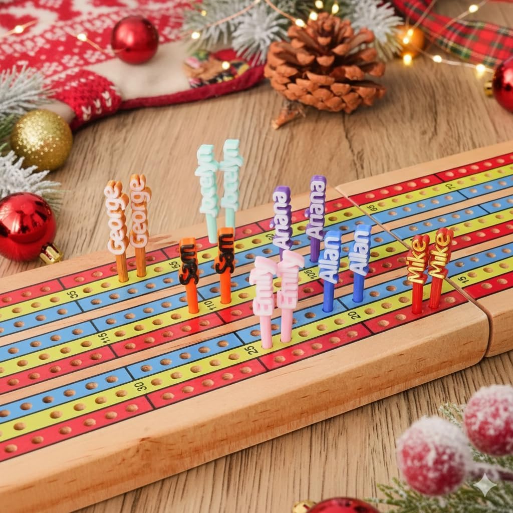 Customizable Cribbage Board Pegs - Personalized Name and Color Options - 3D Print Pegs for Cribbage Games - Unique Gift for Board Game Lovers (3D