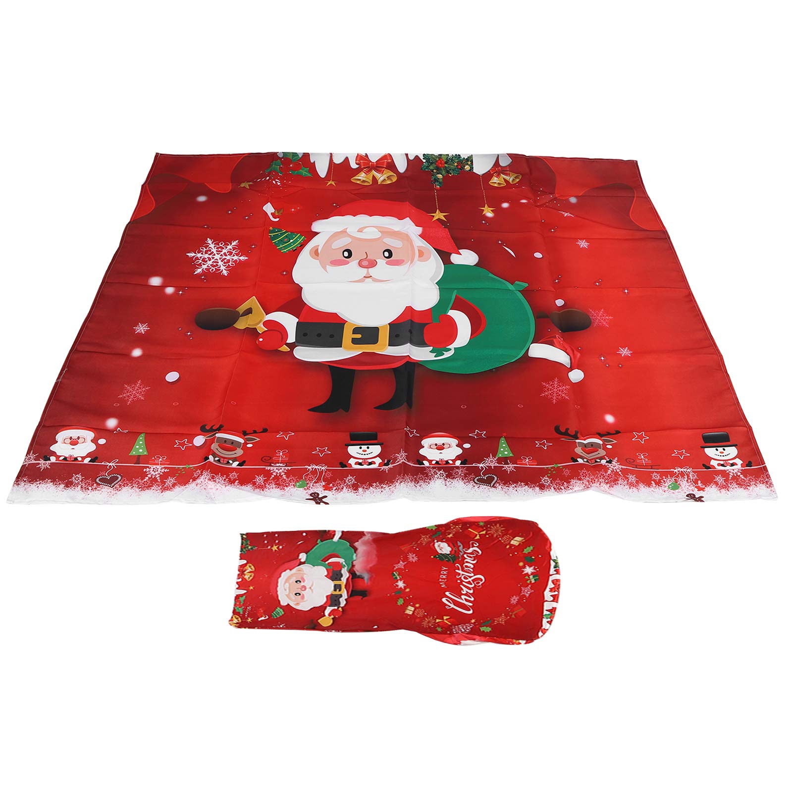 Juego de fundas de silla de mantel de Navidad para el hogar, la cocina, el comedor, la decoración del festival de Papá Noel rojo, tejido flexible de poliéster, para fiesta de (Roter