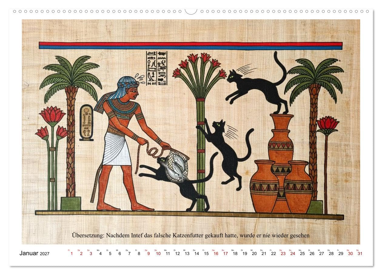 Am Nil ist auch nur Montag (hochwertiger Premium Wandkalender 2027 DIN A2 quer), Kunstdruck in Hochglanz: Alltag gestern wie heute - Humor, der die Jahrtausende überdauert (CALVENDO Spass)