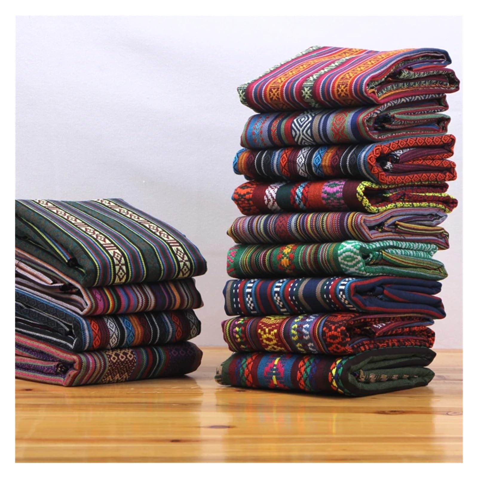 Tessuto in cotone e lino in stile etnico, 50 x 150 cm, fatto a mano, per cucito, patchwork, borse, vestiti, divano, tovaglia.