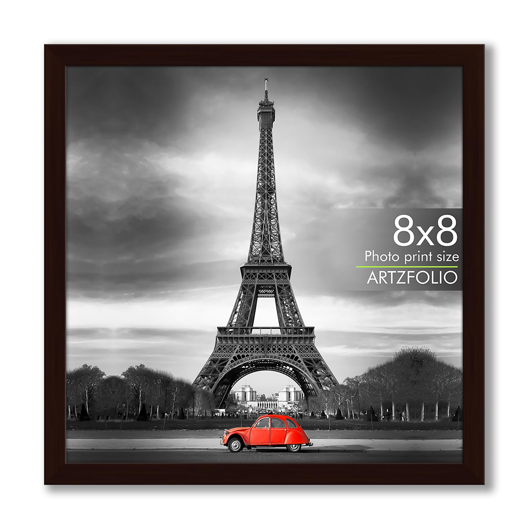 ArtzFolio Wall & Table Photo Frame D558 | Wall Photo Frame Collage for Living Room | Picture Frames Bedroom, Home & Office Decoration | Dark Brown | 8x8 inch (20x20 cms)