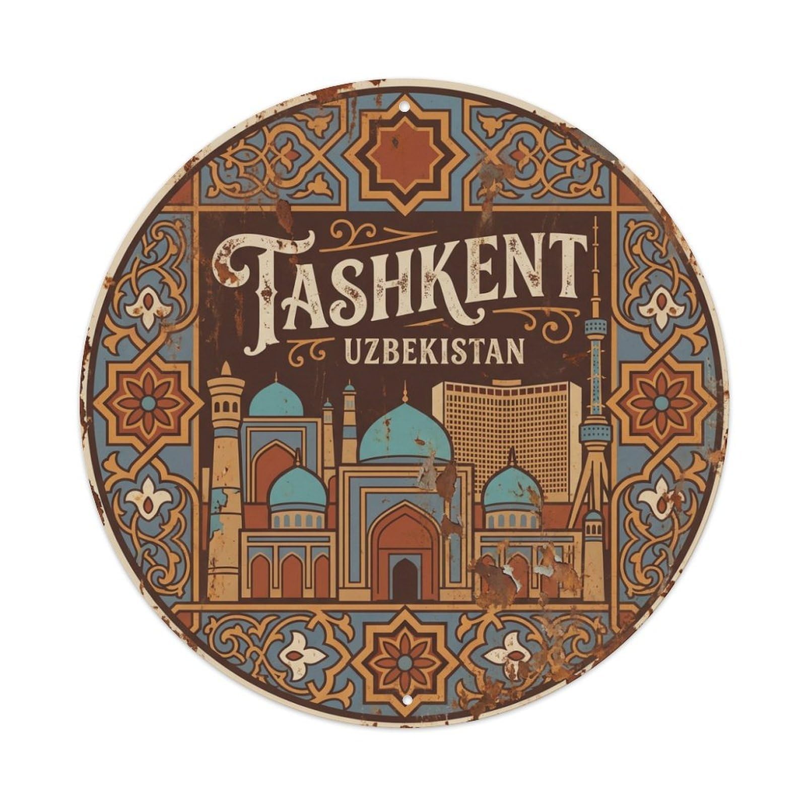 Uzbekistan Vintage Travel Tashkent Metal Tin Sign