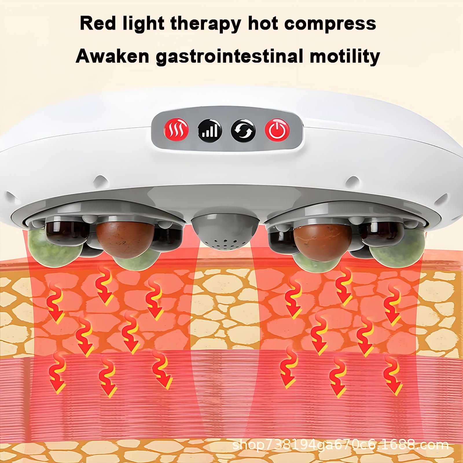 Ceinture Amincissante Électrique Sans Fil, Appareil De Massage Abdominal Avec 12 Têtes De Massage Et 3 Modes, Température Réglable 45 À 55 °C Et Synchronisation 10 Minutes, Pétrissage À 360 °