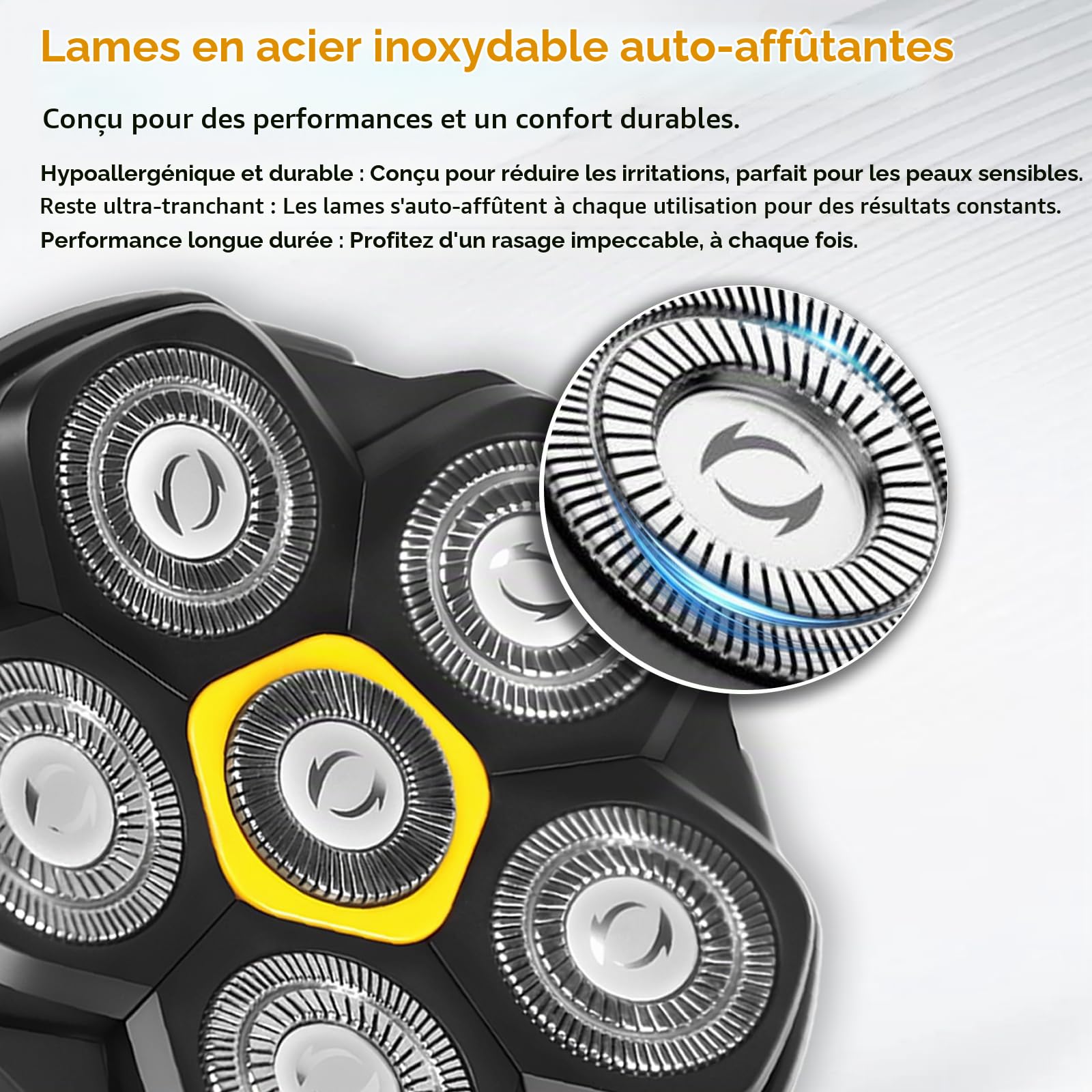 Têtes de rasoir magnétiques à 6 lames de rechange pour de nombreux rasoirs électriques magnétiques 6D, compatibles avec DOAO, Kensen, JoyKoi et Kibiy. (3 pièce)