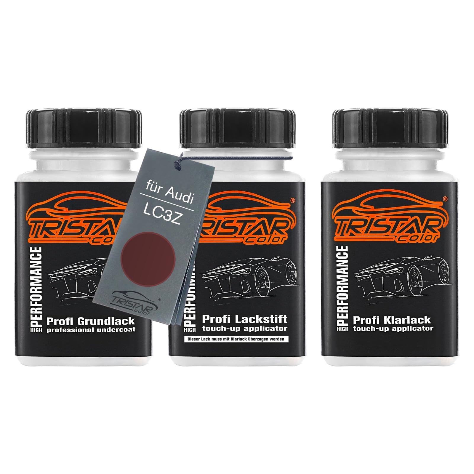 TRISTARcolor Car paint Touch-up pen set for Audi LC3Z Terrakotta Perl/Terra Cotta Perl under + base + clear coat 50ml each