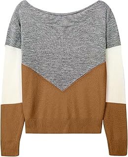 Suéteres para mujer, suéter para mujer, modelo de otoño e invierno, color colisión, cuello redondo, suéter de comercio exterior, hueco, bloque de color, ocio
