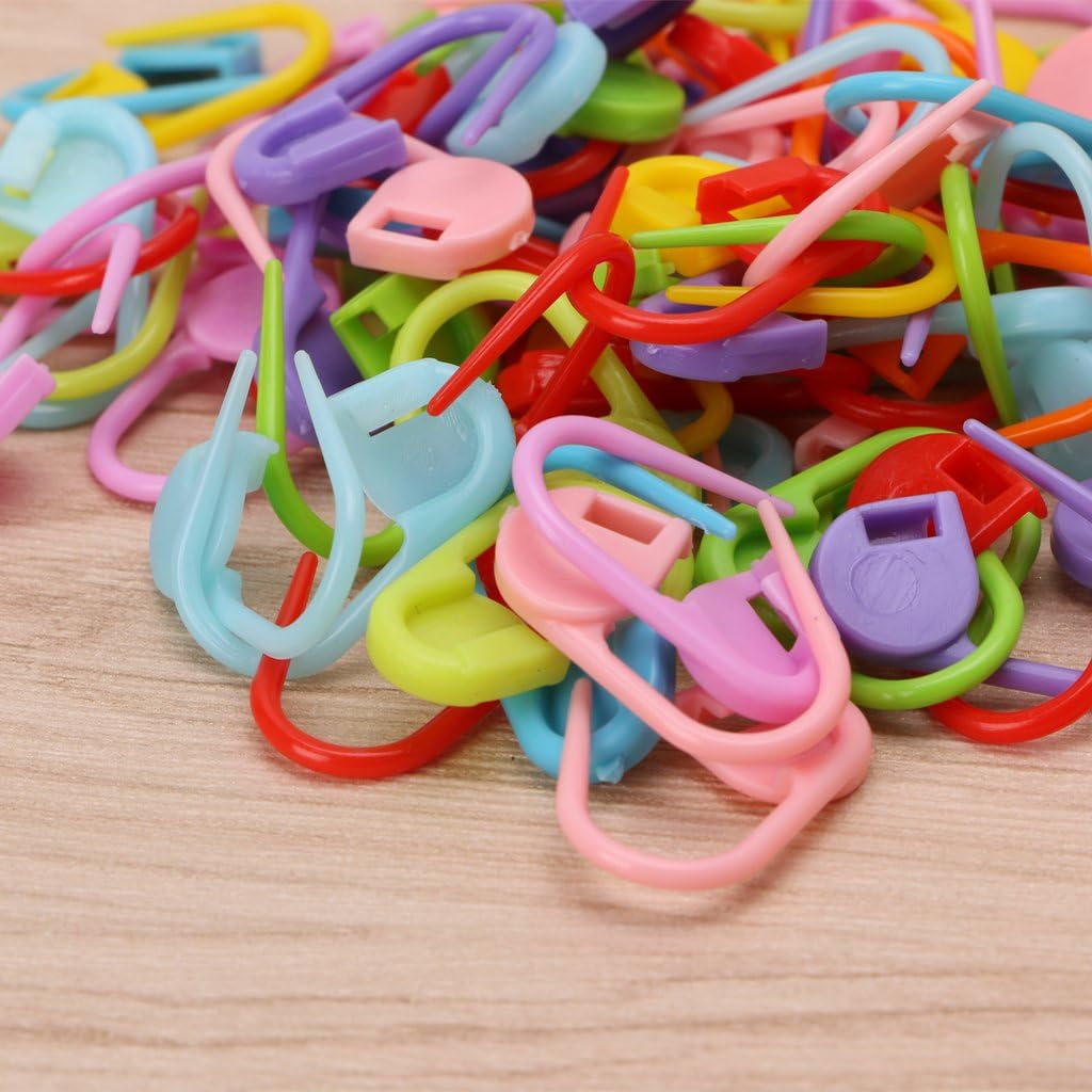 Qsvbeeqj 100Pcs Colorful Knitting Markers Crochet Locking Tool Craft Holder Colorful Knitting Locking Markers Safety Pins for Crafts Needle Clip Knitting Crochet image 2