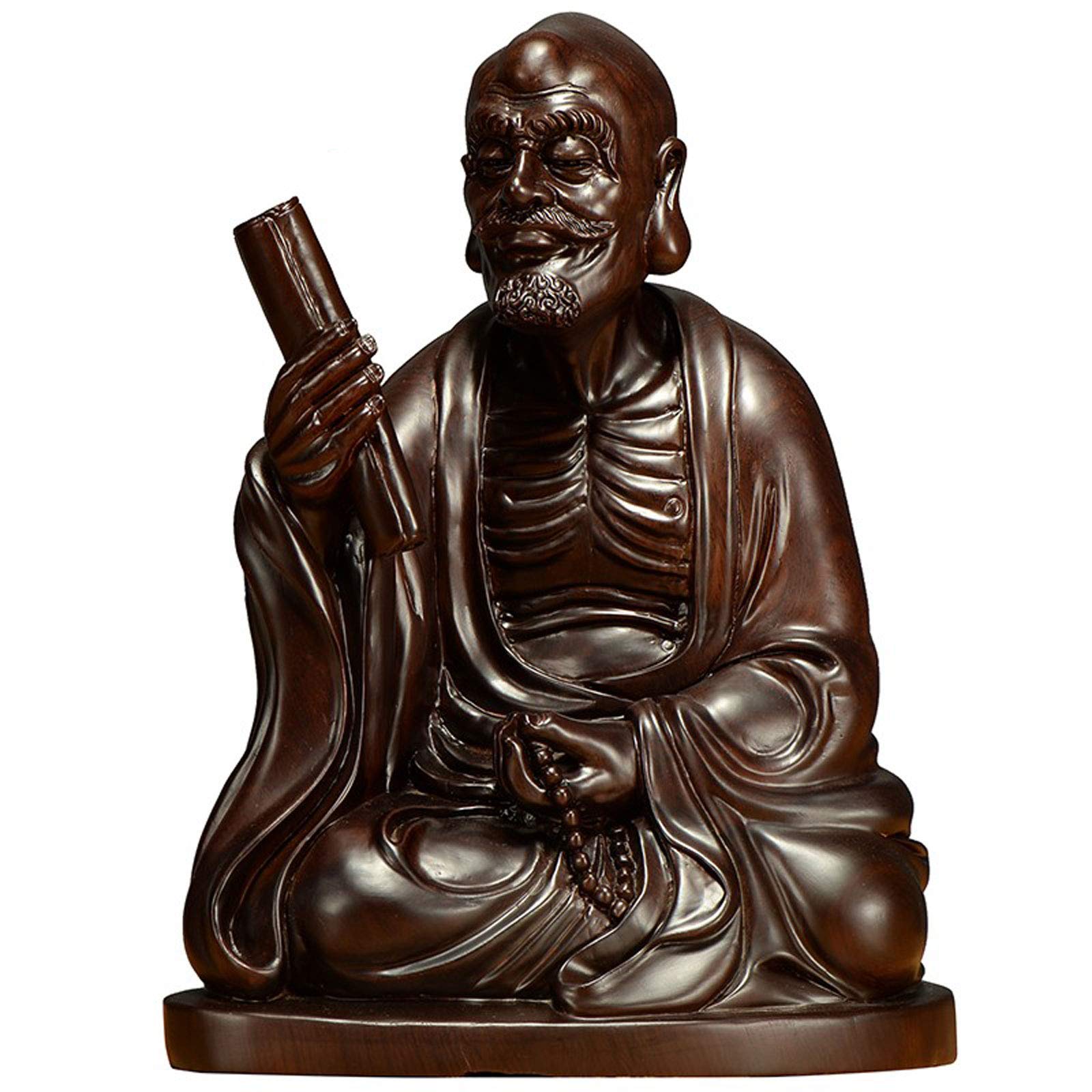 木彫り手彫り 天然木(カリンorタガヤサン) 達磨大師坐像 置物 木彫り手彫り 天然木(カリンorタガヤサン) 達磨大師坐像 置物