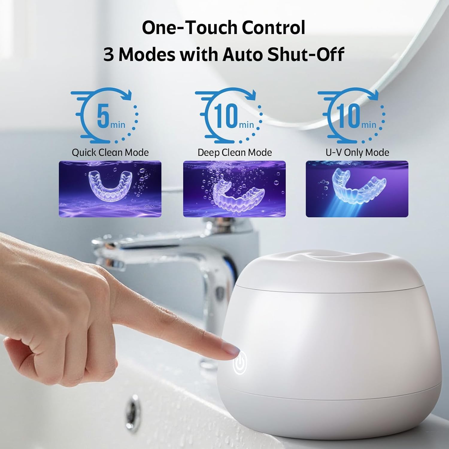 Máquina limpiadora ultrasónica de retenedores de 48 kHz para dentaduras postizas y alineadores, para protectores bucales, protectores nocturnos, bandejas dentales, aparatos ortopédicos, cepillos de
