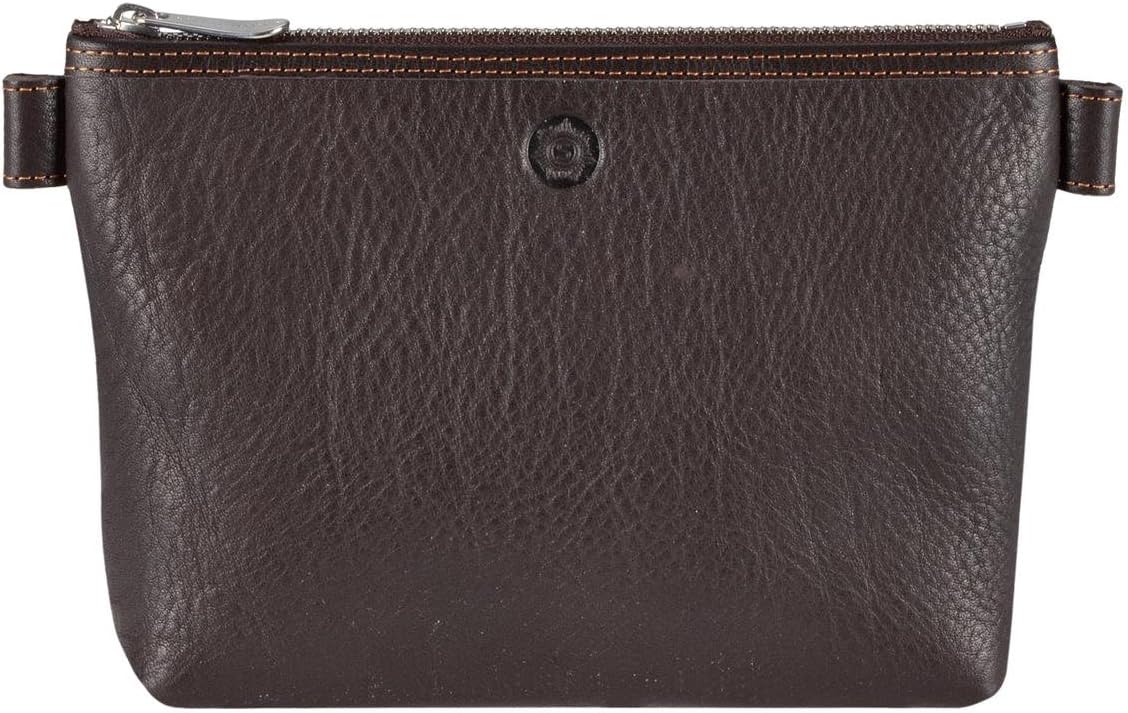 SONNENLEDER Silvretta High-Quality Cosmetic Bag Mocha Genuine Leather