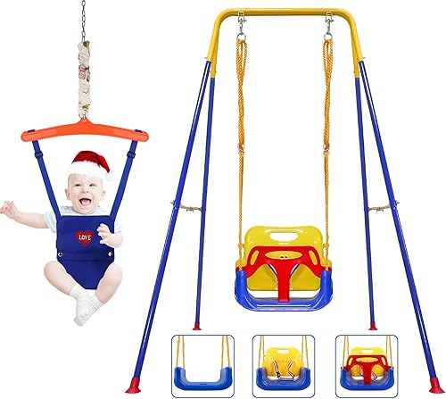 Juego de columpio 3 en 1 para niños pequeños y puente para bebé columpio para bebé con gorilas para jugar en interiores y exteriores asiento de