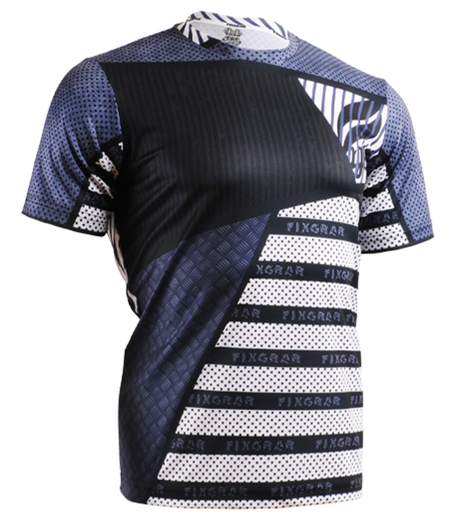 Fixgear Sports Round Neck T Shirts For Men Short sleeve Navy Top S~3XL