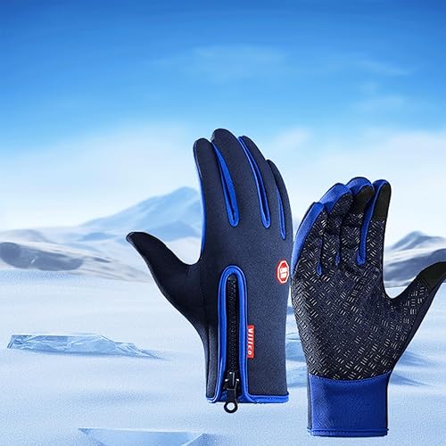 Guantes térmicos de invierno para clima frío con agarre antideslizante y cierre de cremallera