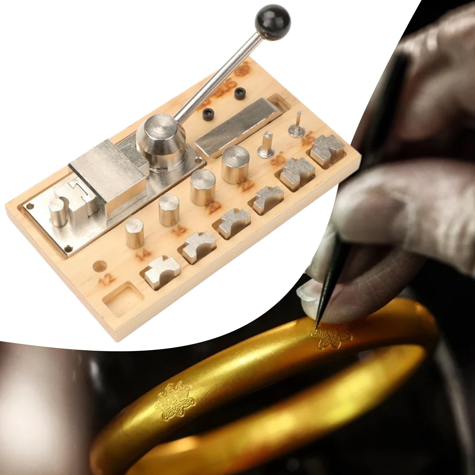 Teksome Doblador de Anillos Curvador de Aros para Joyería | Máquina Ajustable para Expandir y Reducir Tamaño para Enrollado de Alambre y Trabajos de Platería