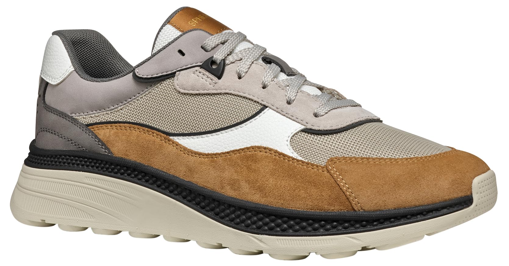 Geox Men's U SPHERICA ACTIF X1 Sneaker, Sand/Toffee, 6.5 UK