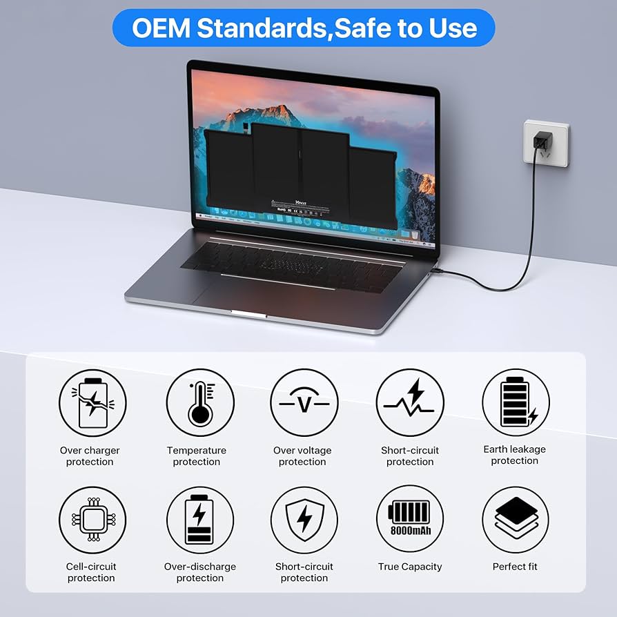 ［新品バッテリー］AppleMacBookAir 13inch 2015/465 Amazon.com: XINGLT Replacement Laptop Battery for MacBook