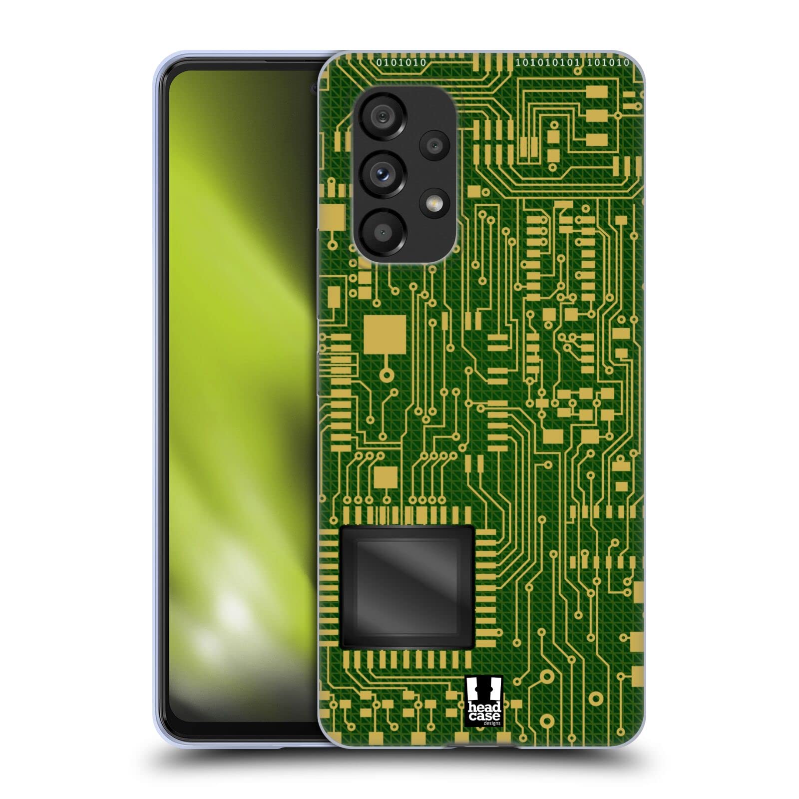 Head Case Designs Dark Green Circuit Boards Soft Gel Case Compatible with Samsung Galaxy A53 5G (2022)