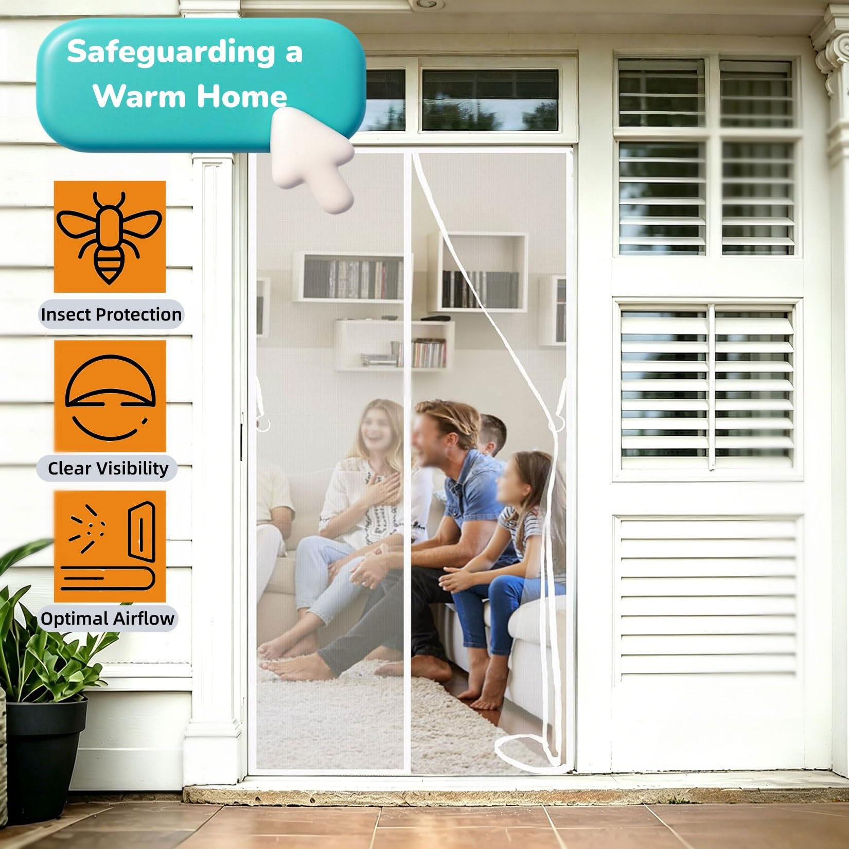 Zanzariera Magnetica per Porta 125 x 260 cm Facile da Installare, con Magneti Tenda Zanzariera Porta Senza Foratura, Anti Zanzare Insetti Proteggere La Famiglia, Bianco