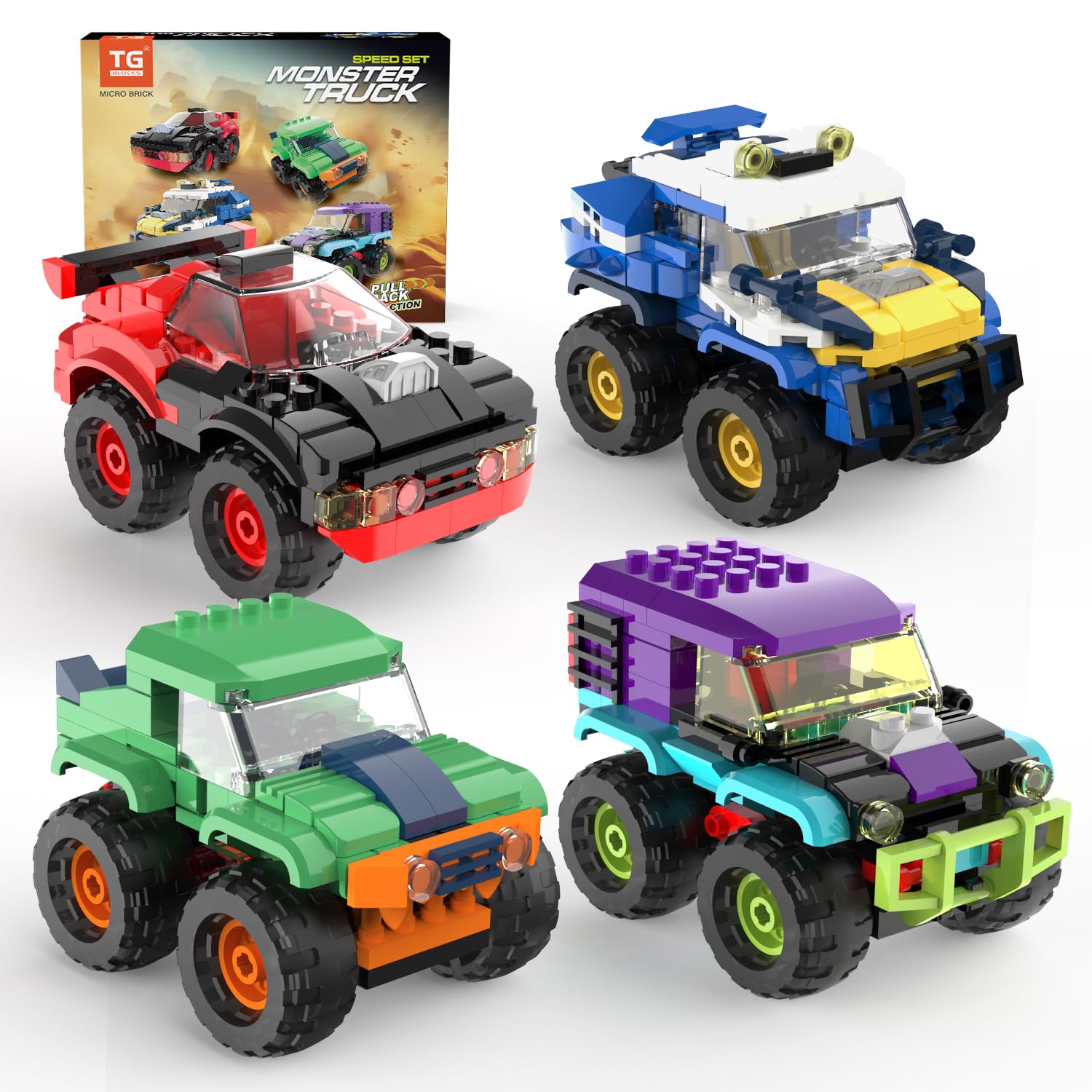 Amazon.com: 4 Pack Monster Truck Micro Brick Building Blocks Set Amazon.com: 4 Pack Monster Truck Micro Brick Building Blocks Set