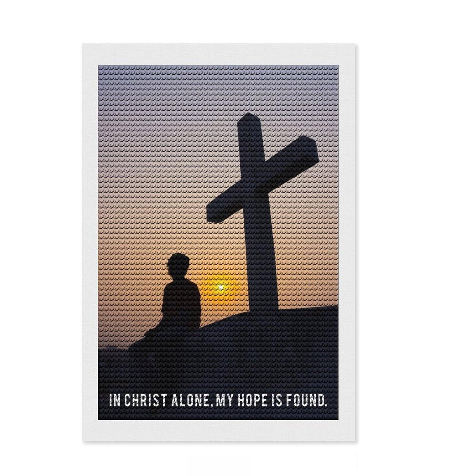 Junmoney Cross Jesus3 Full Drill Diamond Painting Kit 8"x12", for Adults, Living Room Decor, Enjoyable At-Home Hobby, Gift Idea