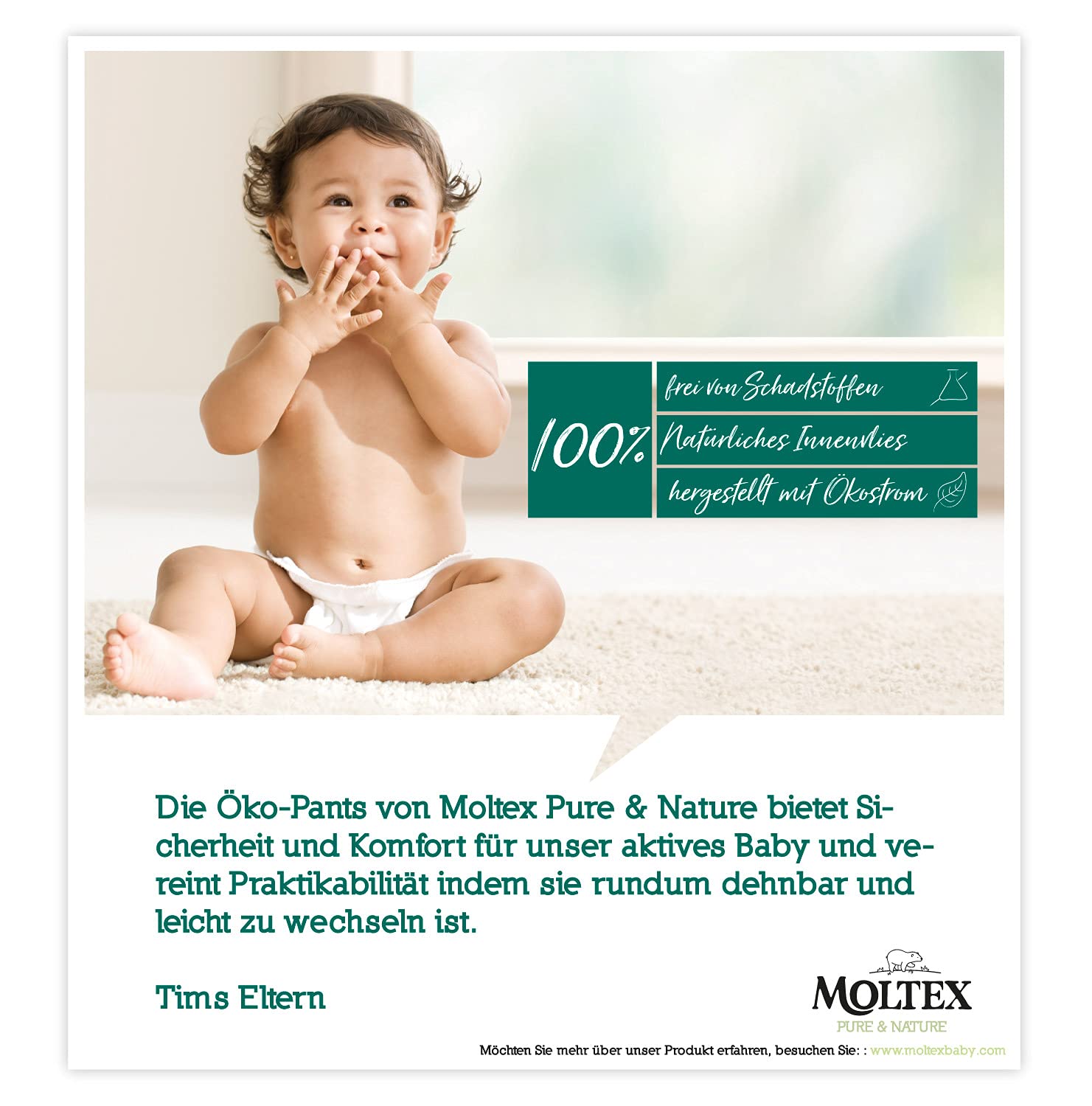 Moltex Pure & Nature Pants Ecologici Taglia 5 (9-14 kg) - 80 Pants (4 Sacchetti da 20 pezzi)
