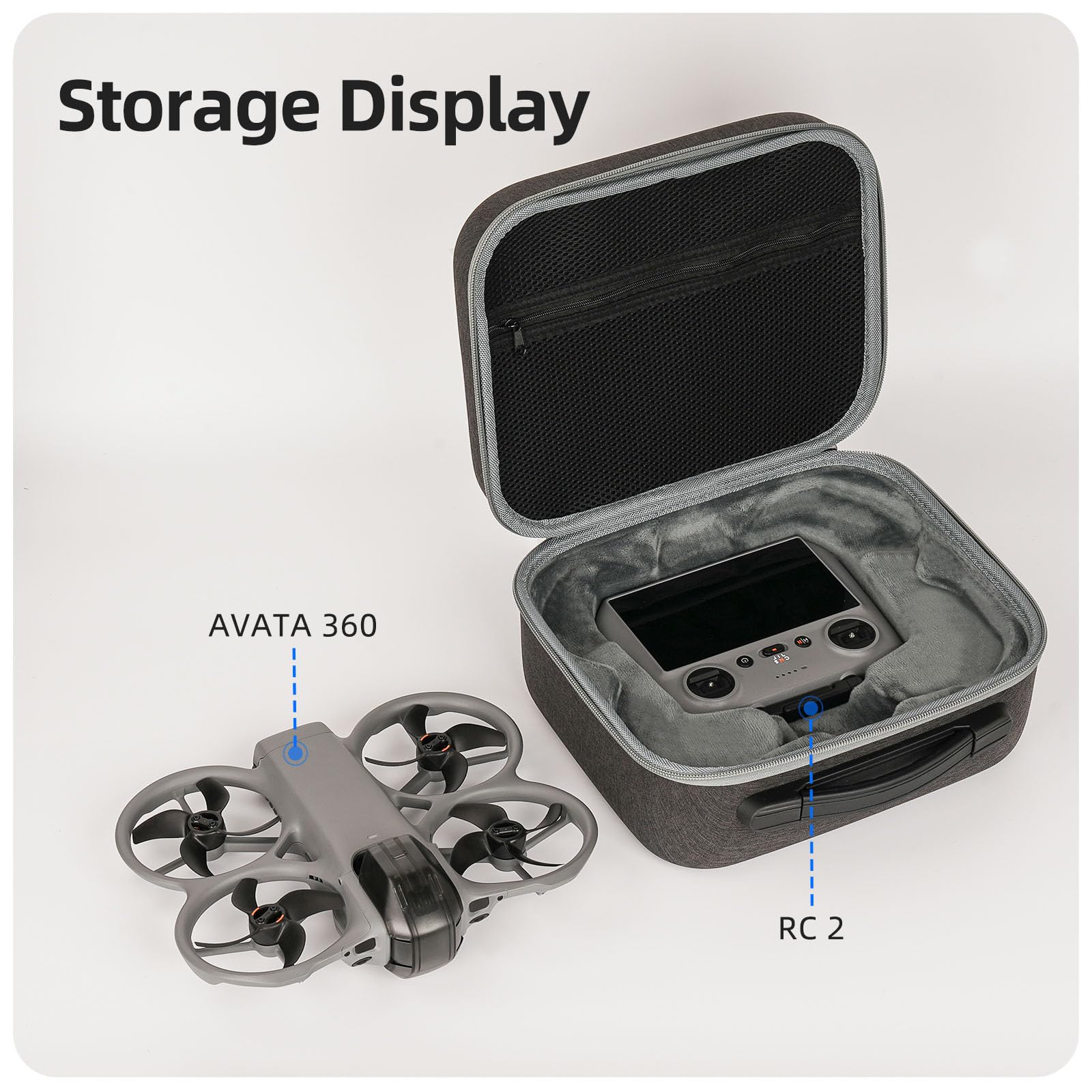 Futerał transportowy do DJI Avata 360 Fly More Combo twarda torba do przechowywania dla DJI RC 2 pokrowiec wodoodporny futerał ochronny zapobiegający upadkowi odporny na zarysowania, Mini
