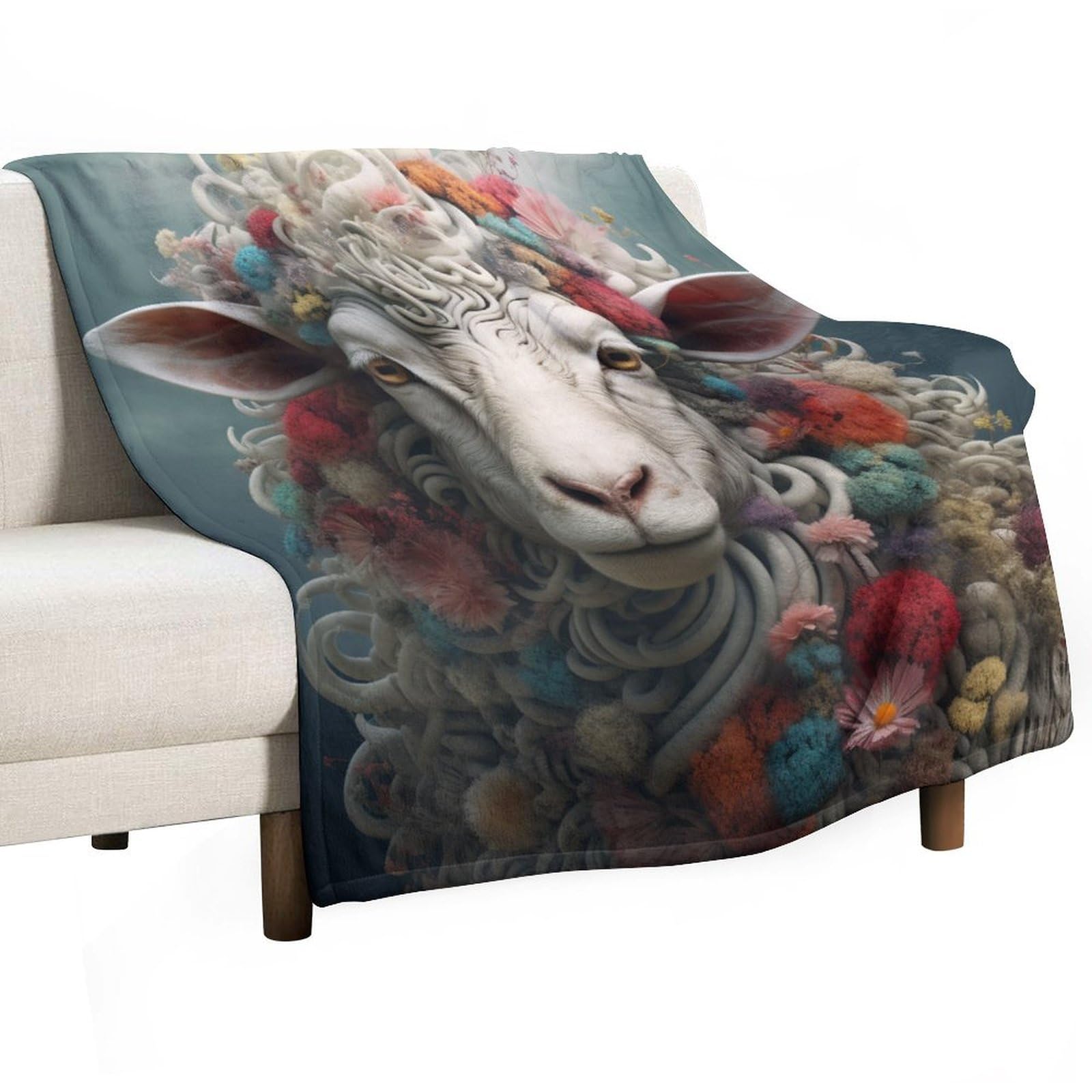 Couverture canapé mouton douce plaid agneau 140x180cm